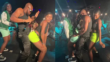 Wow Italians loves Ghanaian 🤗 check How These two Ladies grinds Mr Drew on Stage