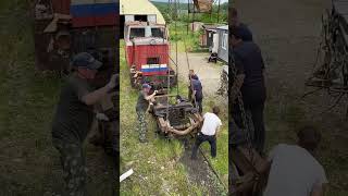 Как меняют тележки у локомотива УЖД на узкоколейке? / How locomotive narrowgauge bogies are changed?