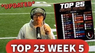 *UPDATED* TOP 25 COLLEGE FOOTBALL WEEK 5