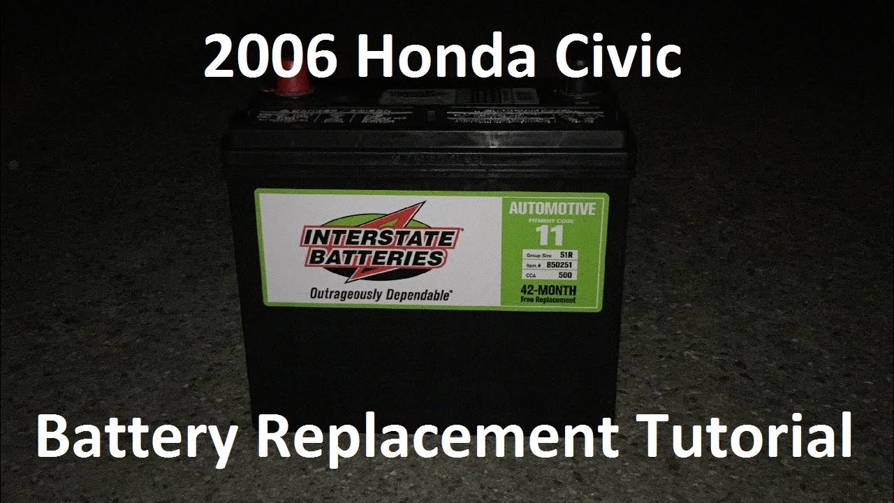 Tutorial: 2006 Honda Civic Battery Replacement - YouTube