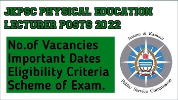 jkpsc physical education lecturer posts @Tulipstudy