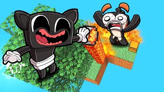 Skyblock Survival with...BABY CARTOON CAT! (Minecraft)