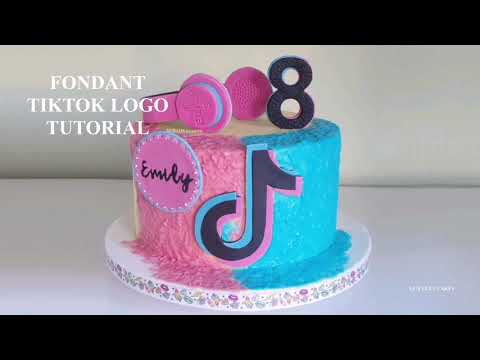 Fondant Tiktok logo cake topper tutorial