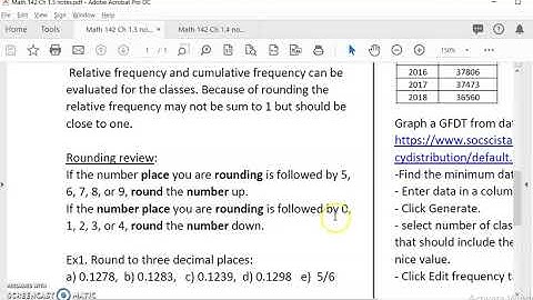 Openstax Statistics Ch 1.3 Frequency distribution # 1