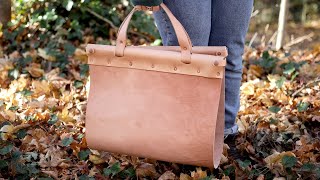 Making a Leather Firewood Log Carrier Tote