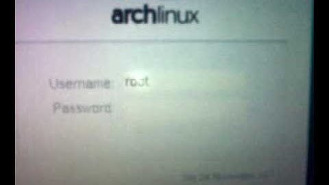 Booting up Arch Linux