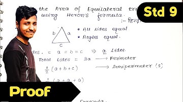 Proof to Find the Area of equilateral triangle 🔺️ | Deriviation through Heron