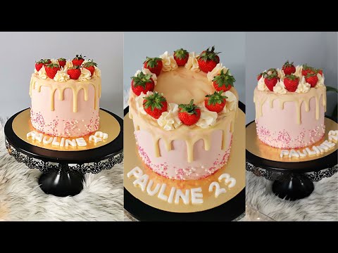 layer-cake-fraises-😍تزيين-لاير-كيك-الفراولة