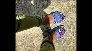 DIY Denim Slides