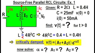 Electrical Engineering: Ch 9: 2nd Order Circuits (41 of 76) Source-Free Parallel RCL Circuit: Ex. 1