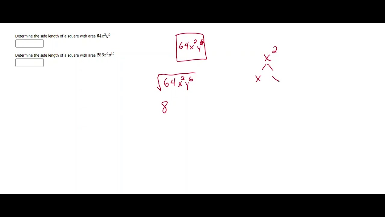 Math 10C 1.3 square root with variables - YouTube