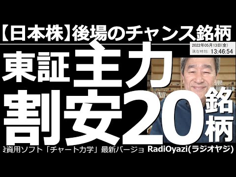 【日本株－後場のチャンス銘柄】東証主力、割安な20銘柄！　日経平均が600円あまりの上昇になっており、低調な海外市場をよそに日本市場は堅調だ。この動画では東証の主力から「割安」銘柄を厳選して紹介する。