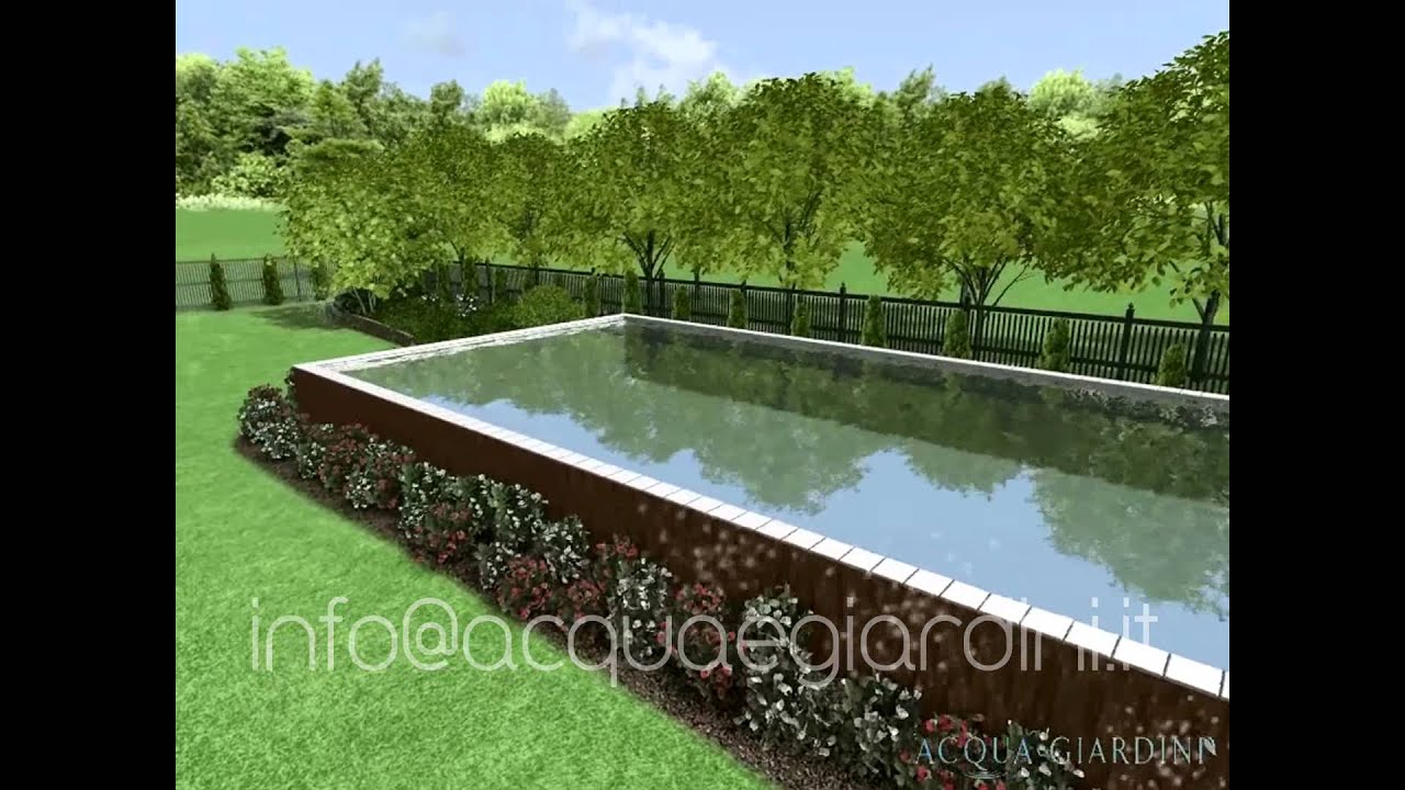 Acqua e giardini rendering progettazione giardino con piscina 3d ... Progettare un giardino gratis