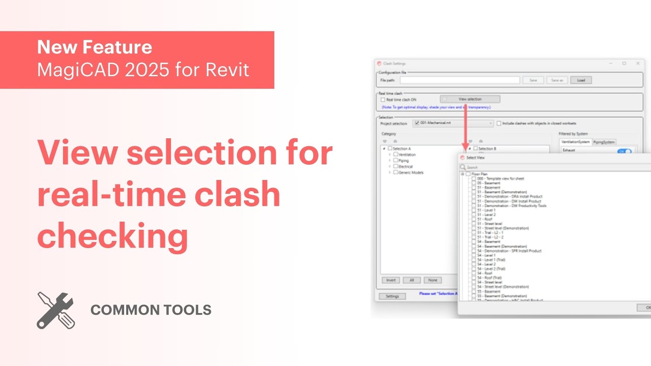 MagiCAD 2025 for Revit – View selection for real time clash checking ...