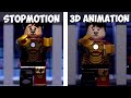 Lego Iron Man's New Suit - STOPMOTION VS 3D ANIMATION COMPARISON