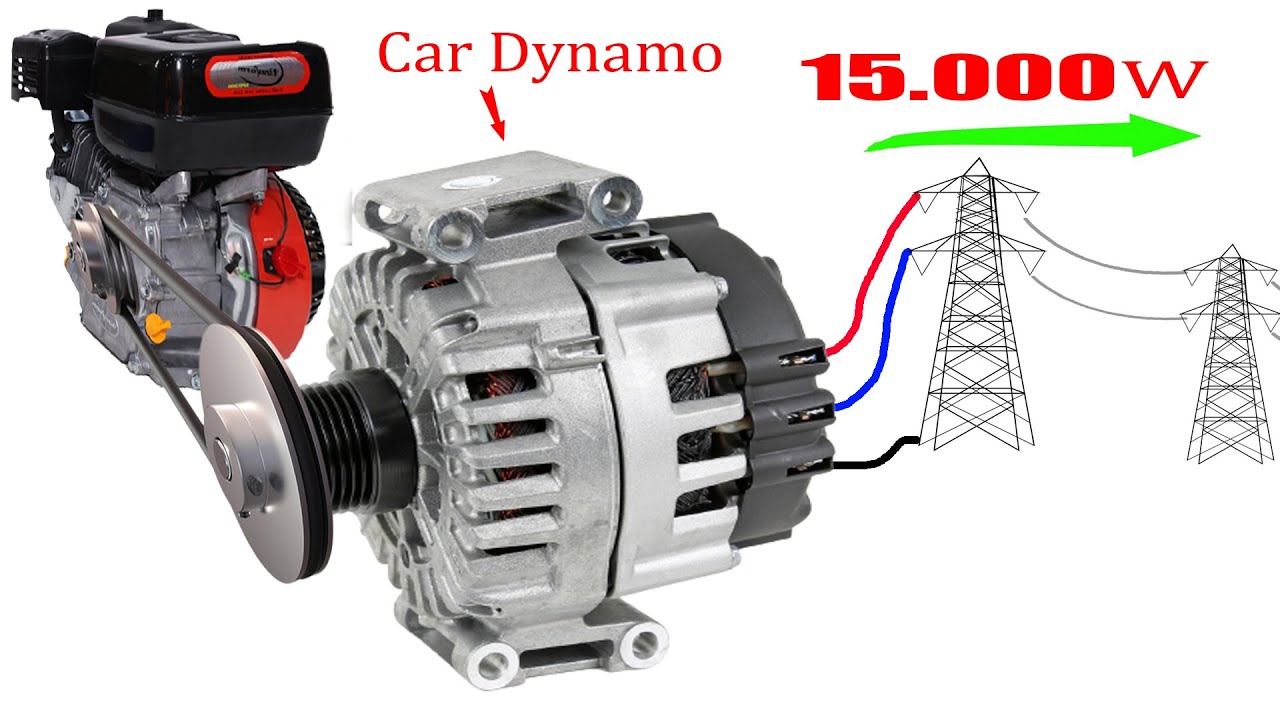 I make Car Dynamo into 220v electric Generator world's largest capacity 