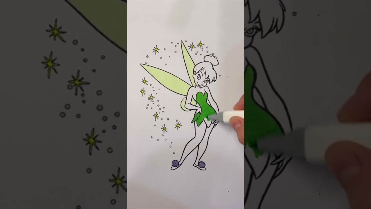 🧚Cute Fairy Tinker Bell coloring🥰
