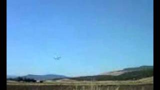 Airplane landing at Kelowna International Airport.