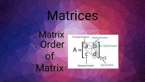 Matrices ll Matrix ll Order Of Matrices