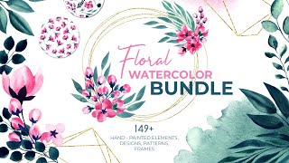 Floral Watercolor BUNDLE - video presentation