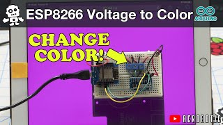ESP8266 Analog Voltages for Controlling Webpage RGB Colors | ADS1115 ADC, Websockets, Arduino