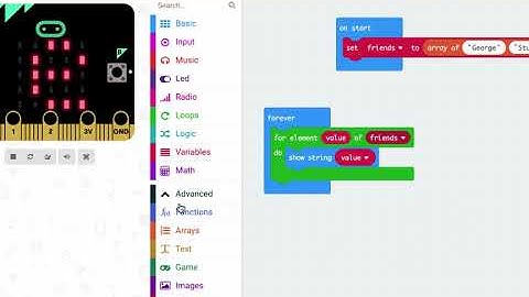 microbits looping through an array