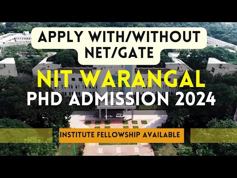 NIT Warangal PhD Admission Update||Institute Fellowship Available - YouTube