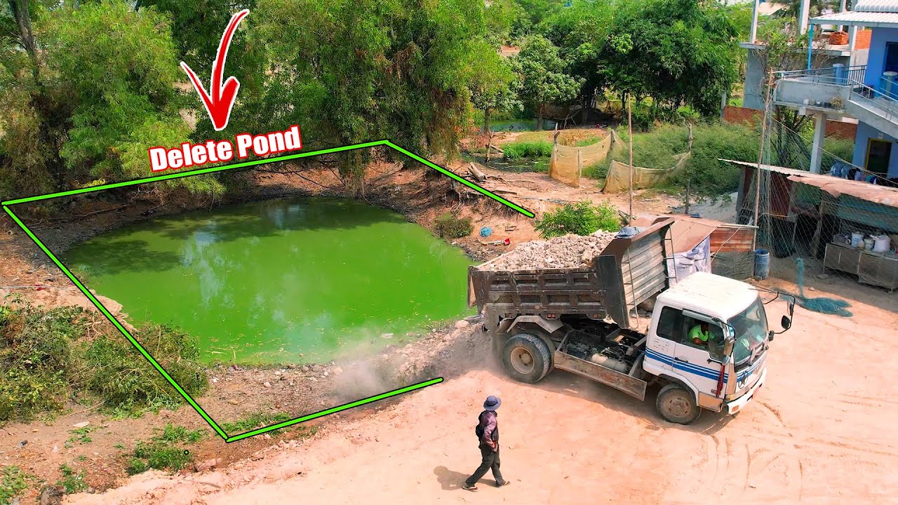 The first new project is to pour rock soil into a forest to make a garden in front of the school