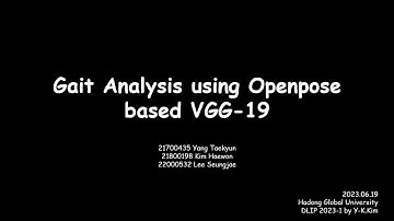 HGU [DLIP] Final Project 2023 : Gait Analysis using Openpose