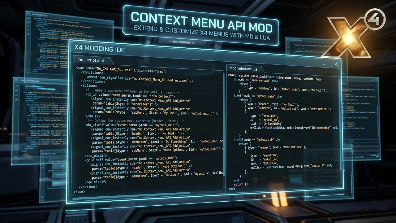 Context Menu API: An API mod for X4 that extends the modding surface ...