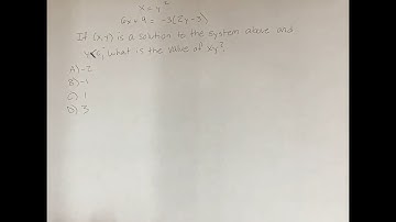 x=y^2 6x+9=-3(2y-3) If (x, y) is a solution to the system of equations above and y⋖0, what is the