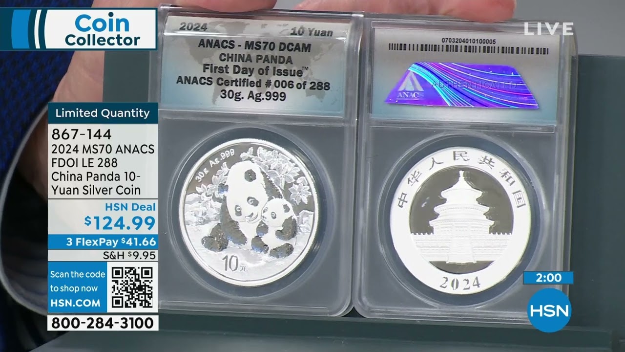 2024 MS70 ANACS FDOI LE 288 China Panda 10Yuan Silver Co - YouTube