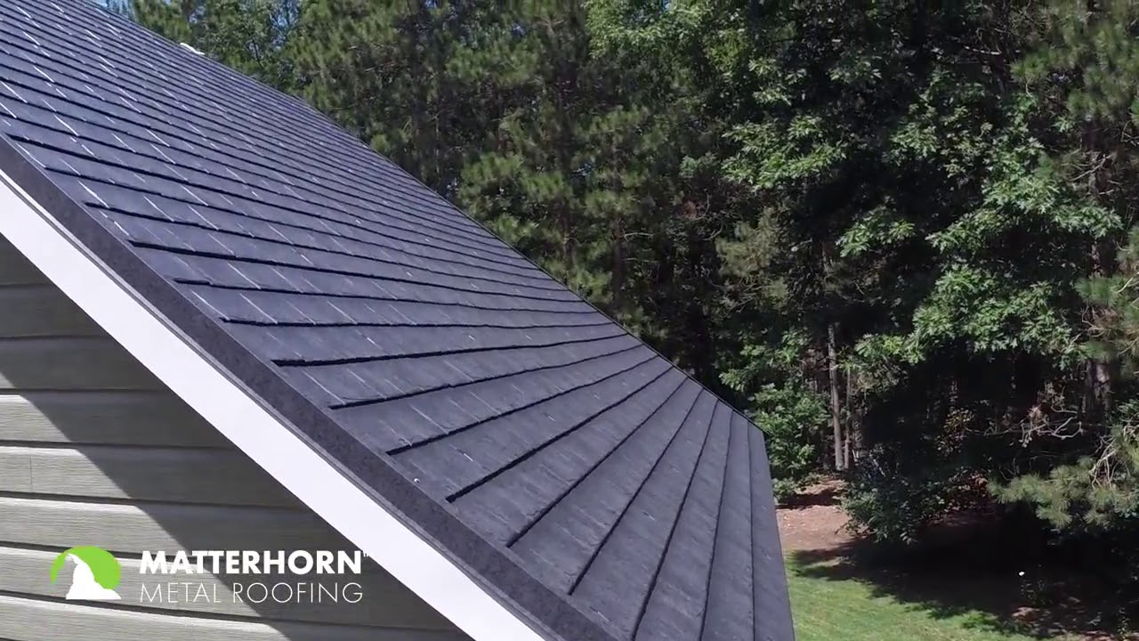 Matterhorn Slate Overhead - Metal Slate Roofing Drone Flyover