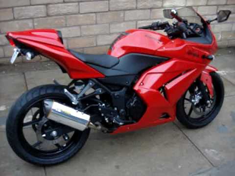 09 Ninja 250R red with mods. - YouTube