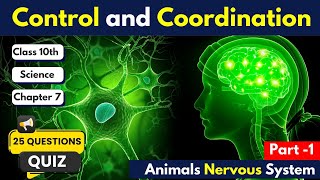 ✔️ Control and Coordination Class 10th Science Quiz | Animals Nervous System 🧠 Chapter 7 📚 By Modivs