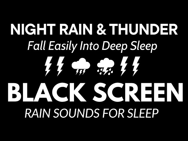 Fall Easily Into Deep Sleep with Night HEAVY Rain and PURE Thunder  | TRY LISTENING for 3 minutes class=