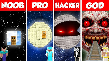 Minecraft Battle: NOOB vs PRO vs HACKER vs GOD: MOON PLANET HOUSE BASE BUILD CHALLENGE / Animation