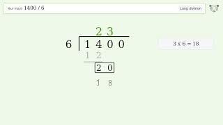 Long Division Problem 1400/6: Step-by-Step Video Solution