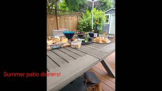 Lovely snacks and wine on the patio. 💓
