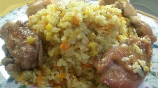 Плов с курицей и кукурузой запеченный в духовке Плов с курицей и кукурузой запеченный в духовке