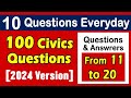 10 Questions everyday from the list of 100 CIVICS QUESTIONS for your U.S Citizenship Interview 2024