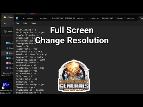 How to Change Resolution Full HD Screen | Command & Conquer GENERALS Zero Hour