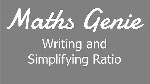 Writing and Simplifying Ratio