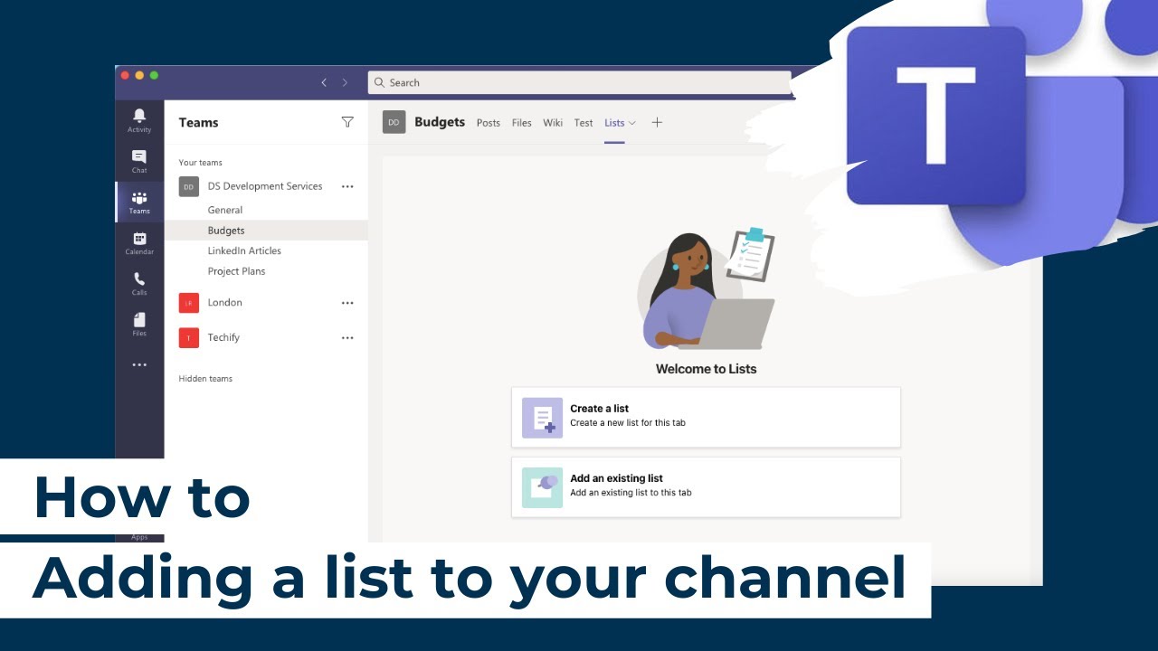 How to | Microsoft Teams | Adding a list to your channel - YouTube