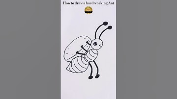 How to draw a hardworking Ant 🐜 | Ant drawing step by step 2023 #shorts #art #ant #youtubeshorts
