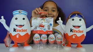 2 Giant Kinder Surprise Character Eggs | Kinder Surprise Toy Opening | Candy & Sweets Review