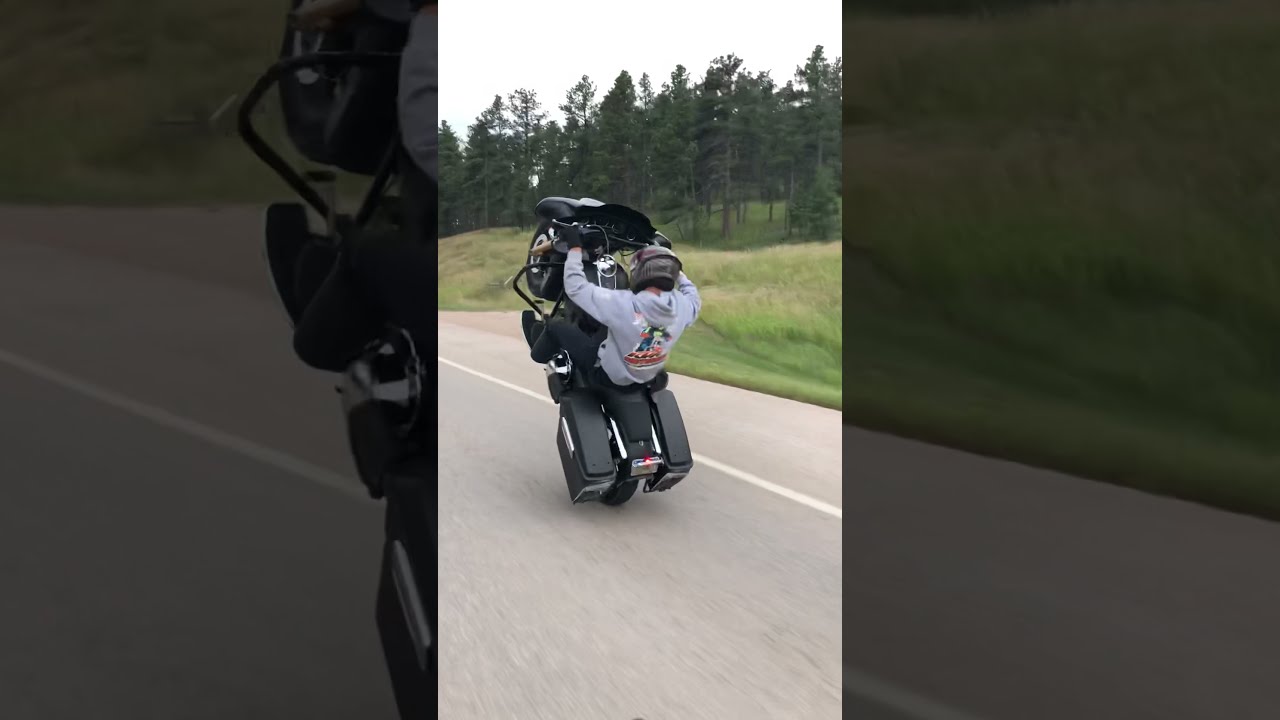 Harley Street Glide Wheelie 2 YouTube