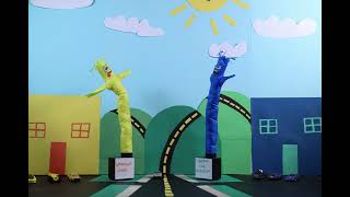 Inflatable Tube Man Dance Battle - A Stop Motion Film