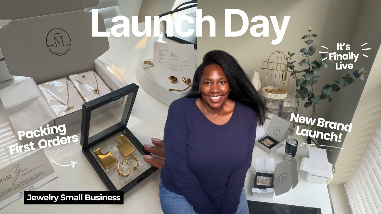 I Launched My Jewelry Brand! | Website is Live | First Orders + Packing Orders | LAUNCH DAY VLOG