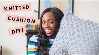 DIY Simple Knitted Cushion Cover Tutorial